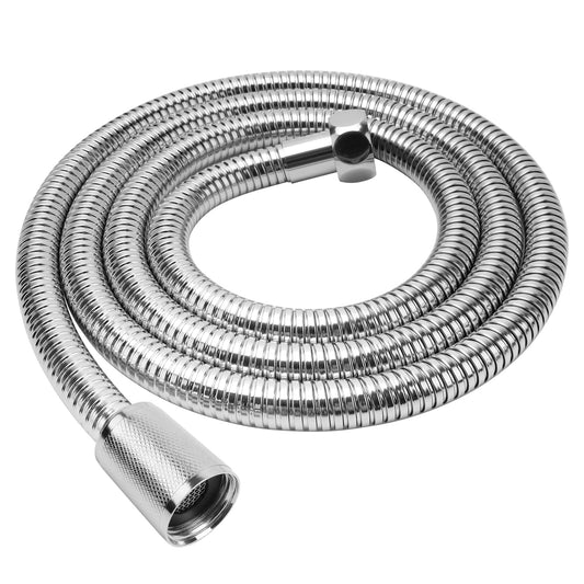 YEAUPE 1.5M(59") Universal Shower Pipe Anti-Kink Standard G1/2 All Copper Connectors, Chrome, Premium Replacement Stainless Steel Hose